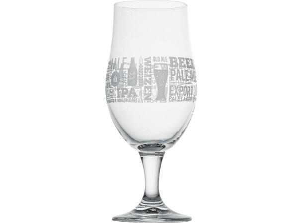 Ølglass m/tekst h:19,5cm 490ml Forpk 12stk 