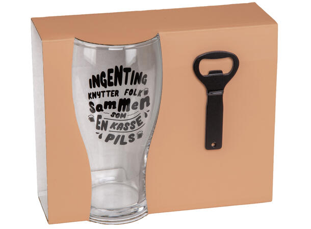 Ølglass m/åpner En kasse pils 0,5L 16cm Volum: 570ml. Tåler oppvaskmaskin 
