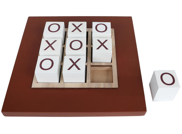 3 på rad spill krem/brun tre 20x20x4cm 