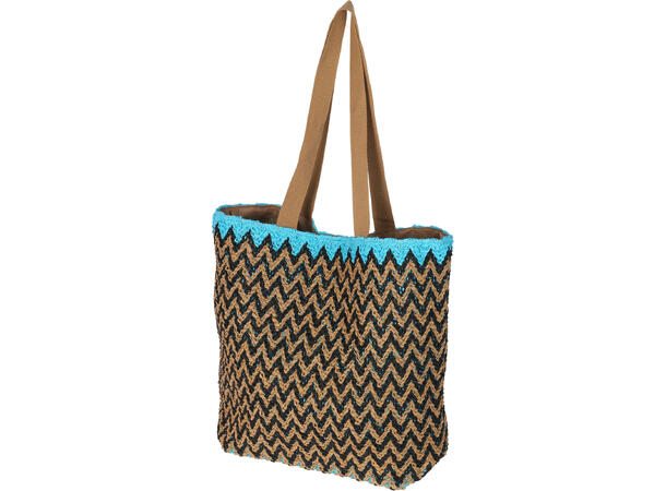 Bag Strandbag 48x38cm magnetlås 3ass Jutehåndtak:80cm 100% polyester 