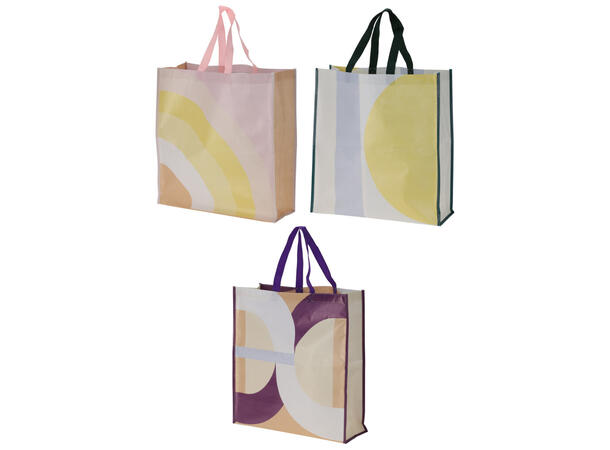 Bag handlebag Fantasy 45x16x47,5cm 3ass Resirkulert materiale. Leveres 24stk ass 