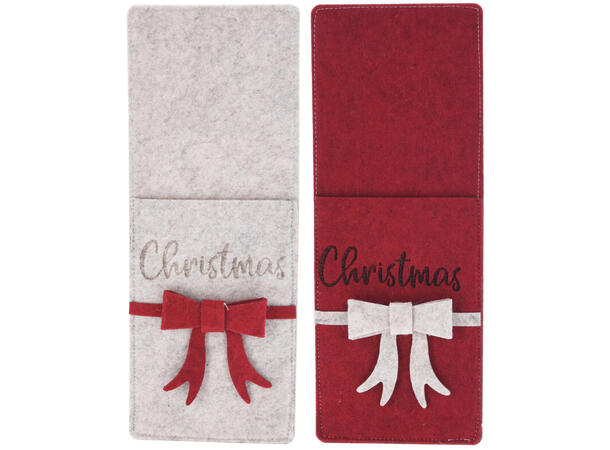 Bestikkholder pose filt 11,5x30cm 2ass 100 % polyester 