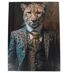 Bilde Panter/mann sort canvas 70x50x5cm
