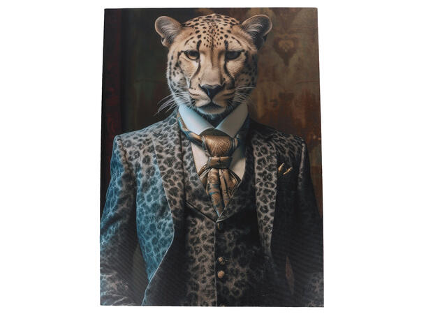 Bilde Panter/mann sort canvas 70x50x5cm 