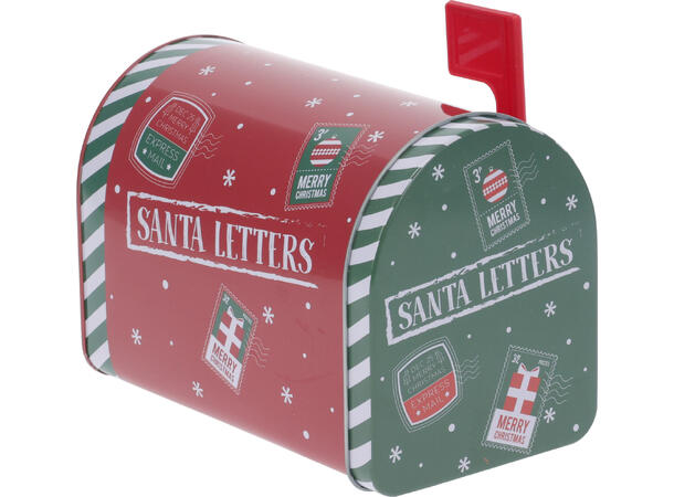 Boks metall postkasse 2ass rød/grønn s/2 13x7,5x9,5cm 16x10x11cm, Forpakn. 12sett 