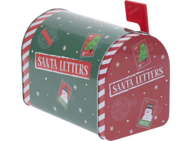 Boks metall postkasse 2ass rød/grønn s/2 13x7,5x9,5cm 16x10x11cm, Forpakn. 12sett 