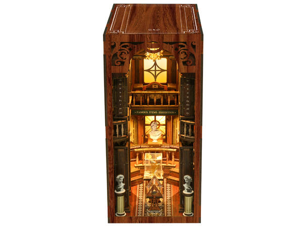 Book Nook Filosofi Bibliotek 23x18x11cm MDF papir stoff LED lys uten batteri 