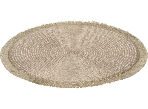 Bordbrikke vevd Champagne gull d:35cm 