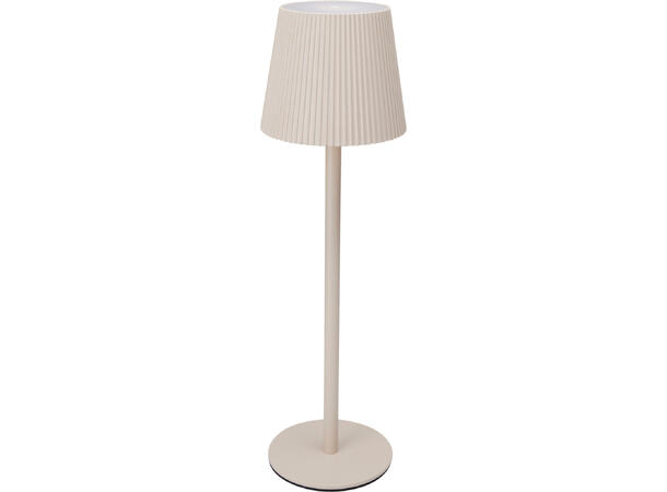 Bordlampe LED sand metall 10,5x36cm Varmhvitt lys, dimbart, opplades via USB 