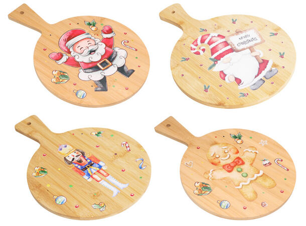 Brett julemotiv 25x35cm bambus 4ass Forpk 24stk Vekt 405gram 