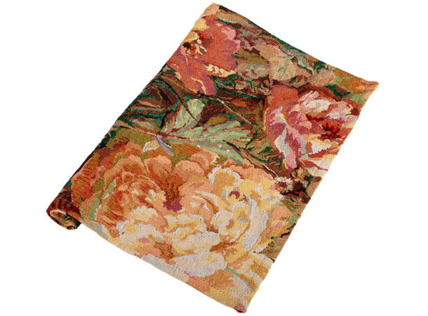 Brikke Jaquard blomst rød/rosa 33x48cm 40% bomull 60 % polyester 