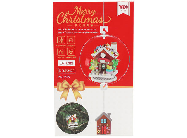 Byggesett Jul mini klosser kule 6ass Display12stk Ca 240 deler 