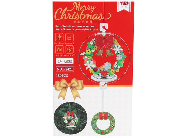 Byggesett Jul mini klosser kule 6ass Display12stk Ca 240 deler 