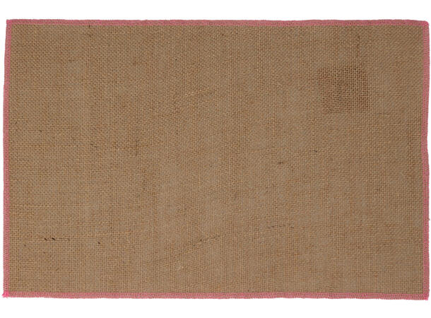 Dekkebrikke Jute fargekant 45x30cm 4ass Vekt:40gram 