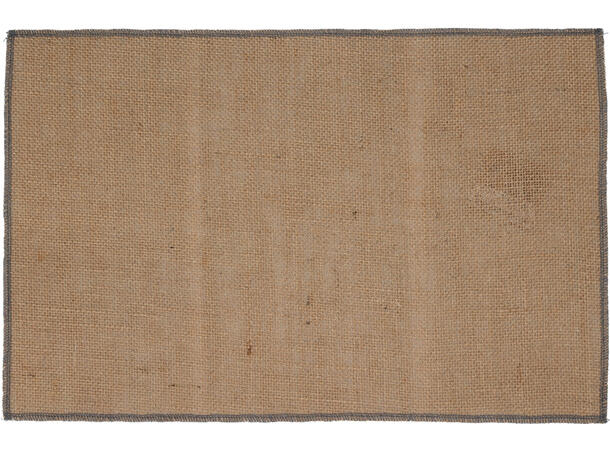 Dekkebrikke Jute fargekant 45x30cm 4ass Vekt:40gram 