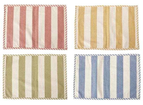 Dekkebrikke stripet bomull 48x33cm 4ass 