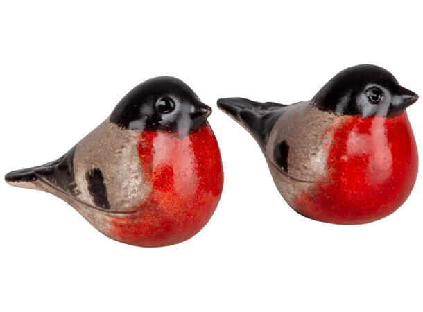 Dompapp keramikk rød/beige 9,5x7cm 2ass 