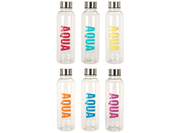 Drikkeflaske AQUA 500ml h:21cm 6ass Materiale:PP Vekt:73gram 