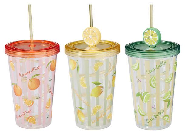 Drikkeglass frukt PS 600ml 3ass 