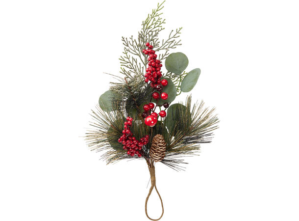 Dråpe dekor m/eukalyptus og sopp 40cm 