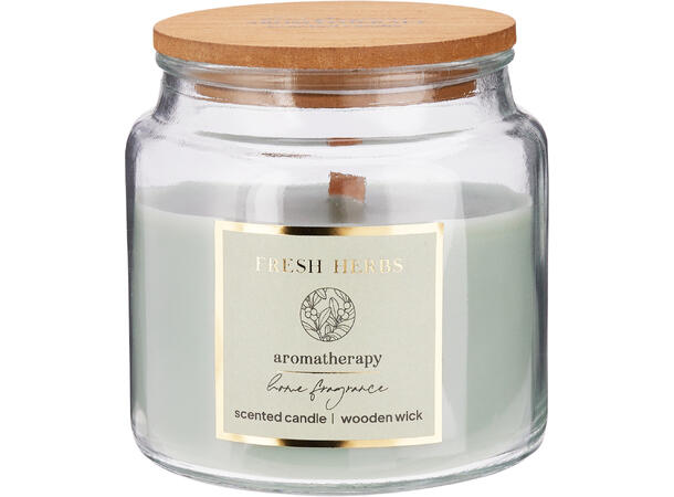 Duftlys glass treveke 10x10cm 6ass 