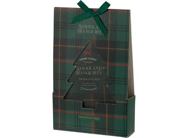 Duftpose 2stk juletre rutet 9x14,5cm 2as Rød Grønn Duft: Høstbær Skog 