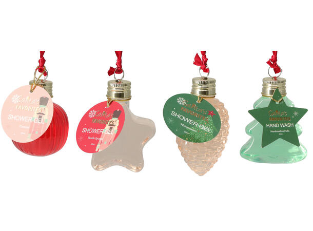 Dusjsåpe julekule-design 50ml 4ass Display 24stk 