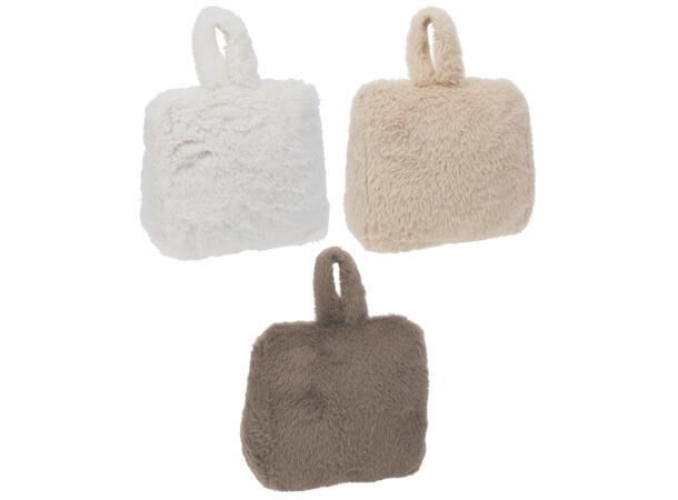 Dørstopper pelsstoff beige/brun 17x16cm Vekt: 1 Kg sand 