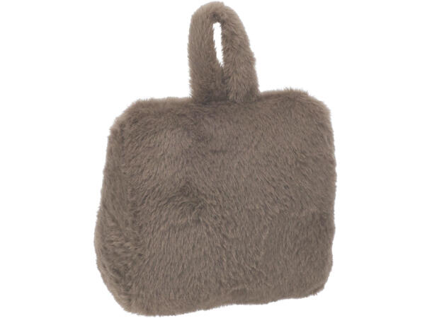 Dørstopper pelsstoff beige/brun 17x16cm Vekt: 1 Kg sand 