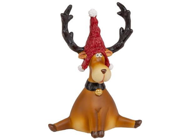 Elg sittende funny brun /skjerf 11,5cm 