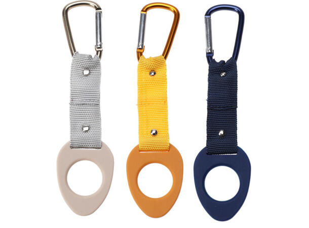 Flaskeholder ring m/klips 16x4x5cm 3ass PP-materiale blå,oker,grå 