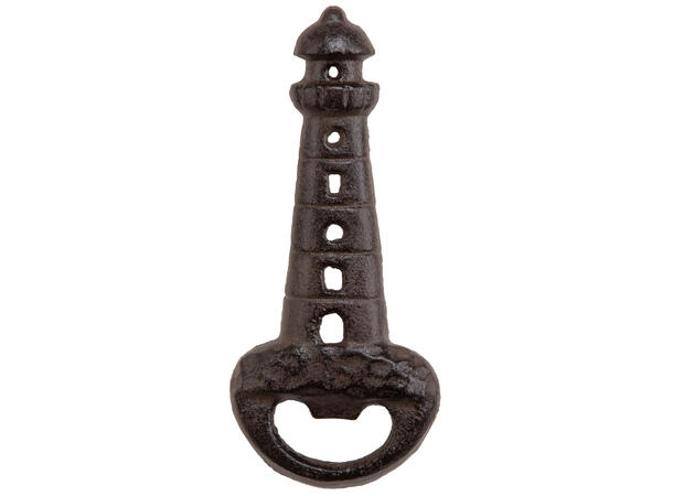 Flaskeåpner Fyrlys sort metall 13cm 