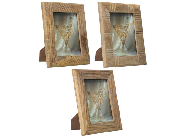 Fotoramme mangotre Foto:13x18cm 3ass Forpk 9stk Yttermål: 19x24cm 