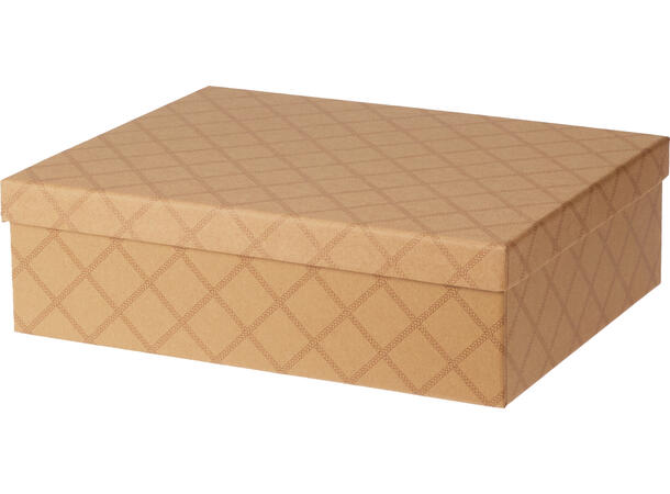 Gaveeske m/lokk kraft m/mønster 31x24x9cm 34x27x10cm 36x30x11cm 