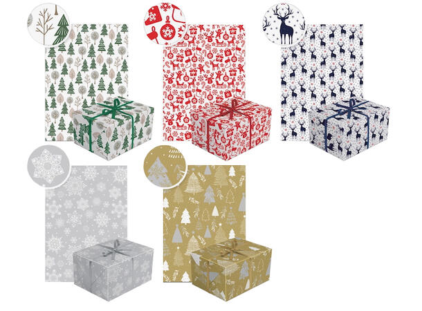 Gavepapir Jul 70x200cm 5ass 50 ruller pr display 