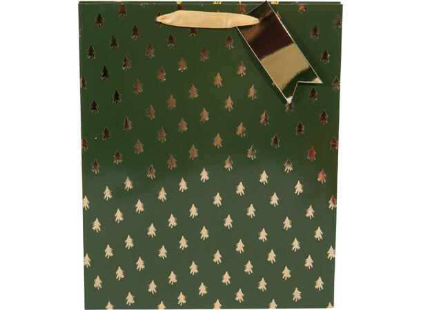 Gavepose Juletre 32x26x10cm 3ass Rød Grønn Krem 