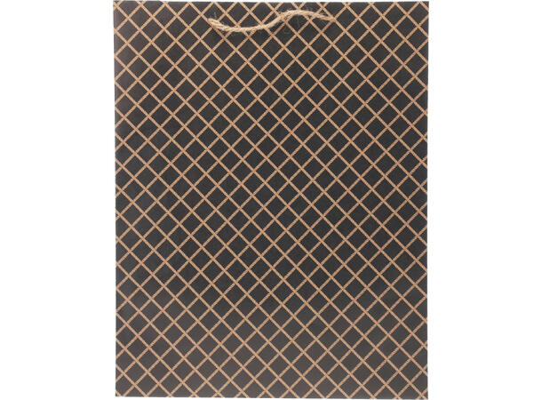 Gavepose kraft m/mønster 18x8x23cm 4ass 