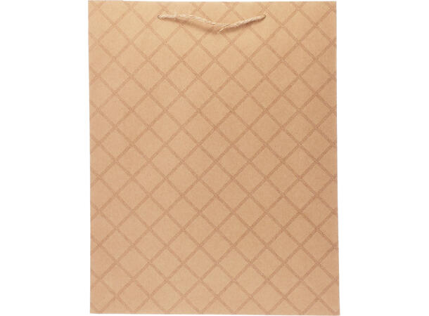 Gavepose kraft m/mønster 18x8x23cm 4ass 
