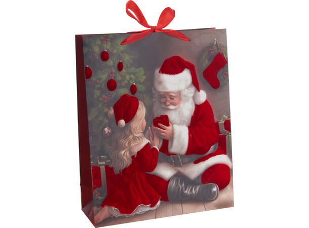 Gavepose nissejente 26x10x32cm 3ass Fløyelsfinish 