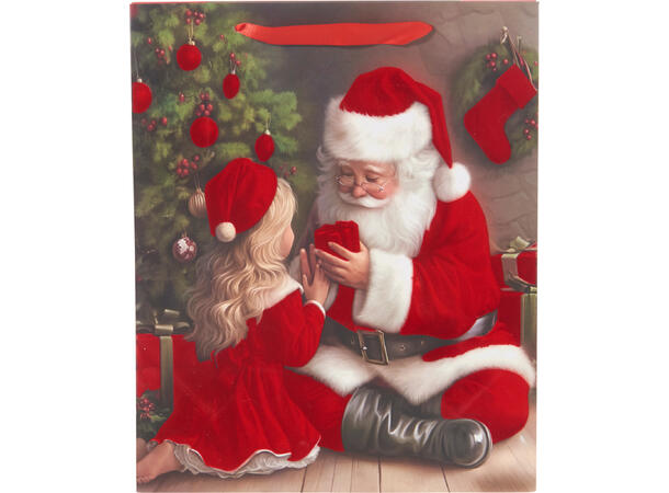 Gavepose nissejente 26x10x32cm 3ass Fløyelsfinish 