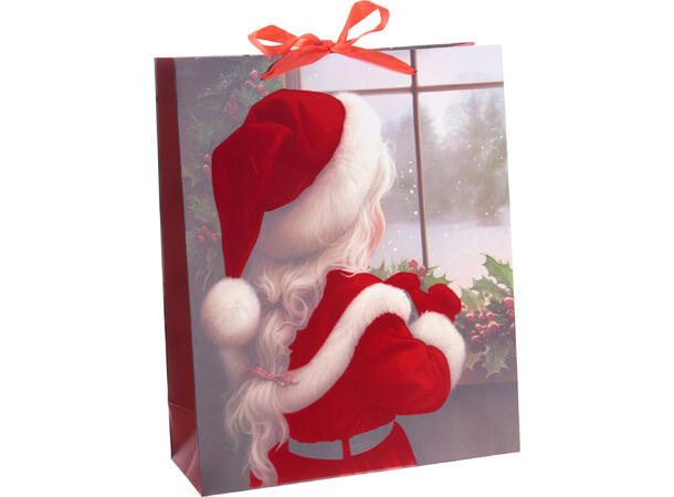 Gavepose nissejente 26x10x32cm 3ass Fløyelsfinish 