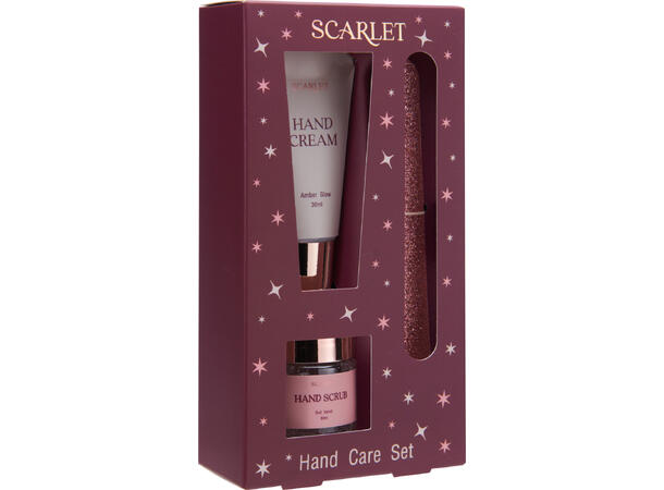 Gavesett 3 deler Skrubb Håndkrem Fil 2as Vekt: 130gram. 2 ass 