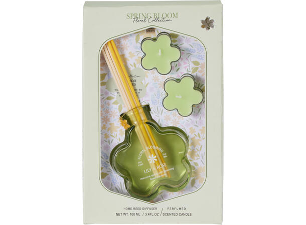 Gavesett Aroma duftolje og duftlys 3ass Forpk 12stk Diffuser Refill Lys 