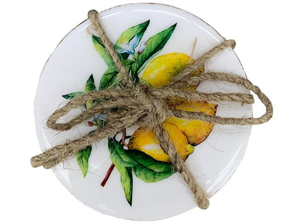 Glassbrikke Sitron mangotre 10cm 