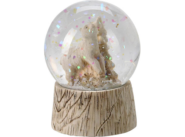 Glasskule m/snø h:6cm dyr etc 3ass Display 12stk 