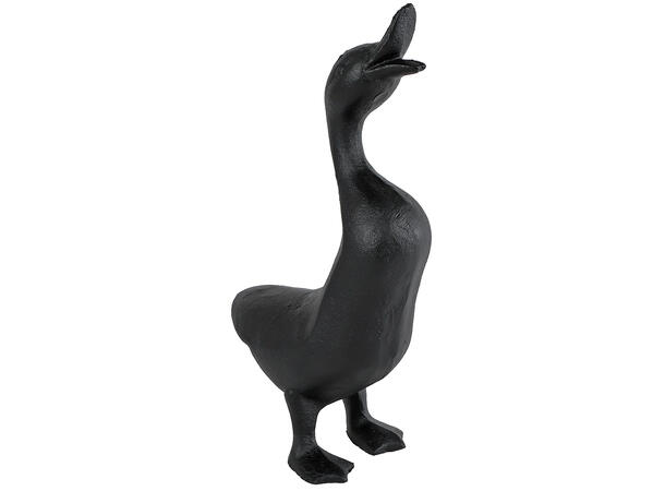 Gås stående sort støpejern 15x7,5x25cm 