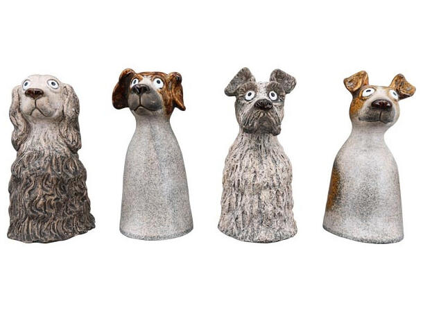 Hagefigur hund keramikk 20x21,5cm 4ass 