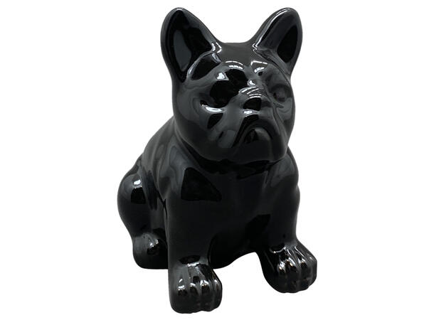 Hund sittende sort keramikk 10x8x12cm Forpakning: 8 stk 