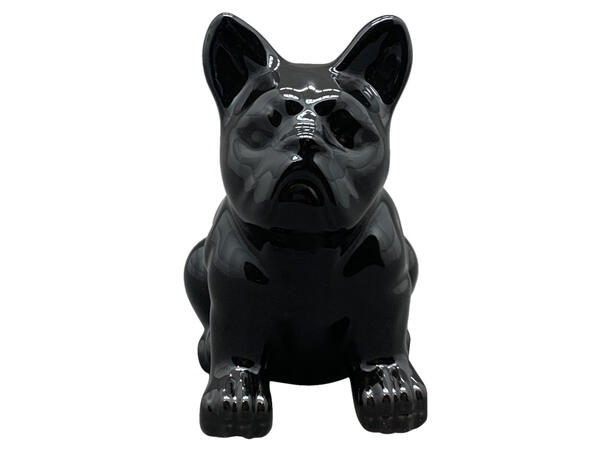 Hund sittende sort keramikk 10x8x12cm Forpakning: 8 stk 