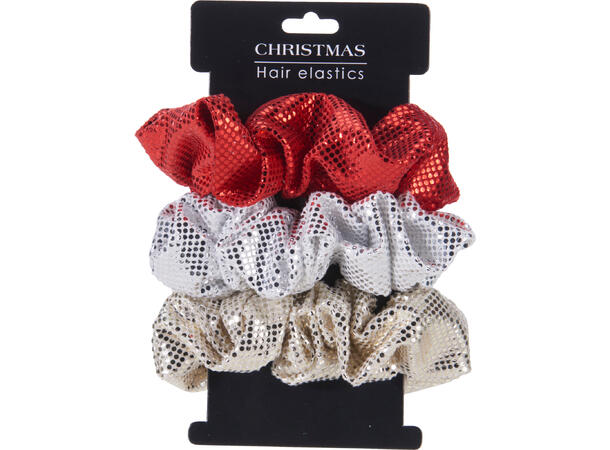 Hårstrikk bånd polyester 3stk sett 6ass 